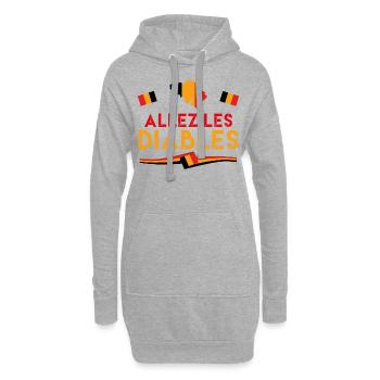 Aller les Diables. Supporter de Belgique. - Sweat-shirt à capuche long Femme - gris chiné - Devant