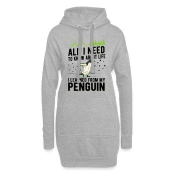 Pingouin Cadeau Pingouin - Sweat-shirt à capuche long Femme - gris chiné - Devant