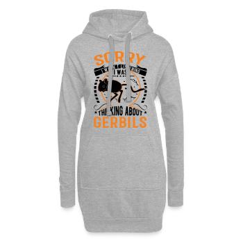 Gerbil Geschenk Mongolische Rennratte Rennmaus - Hoodie-Kleid - Grau meliert - Vorne