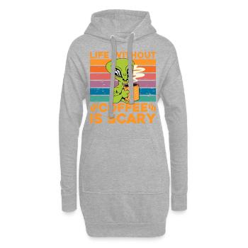 La vie sans café est effrayante - Sweat-shirt à capuche long Femme - gris chiné - Devant