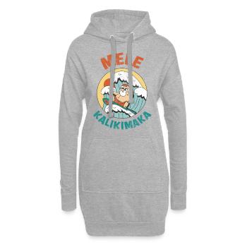 Mele Kalikimaka Hawaii Surf Père Noël - Sweat-shirt à capuche long Femme - gris chiné - Devant