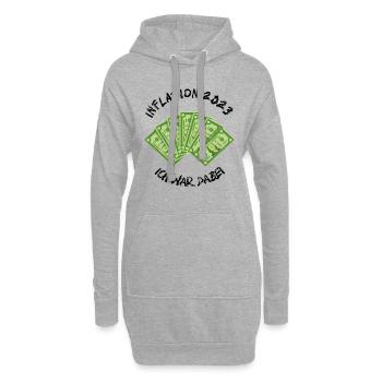 Inflation 2023 ich wer dabei Schwarz Outfit - Hoodie-Kleid - Grau meliert - Vorne