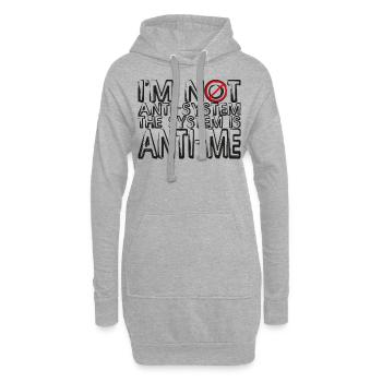 Je ne suis pas anti-système Le système est anti-moi - Sweat-shirt à capuche long Femme - gris chiné - Devant