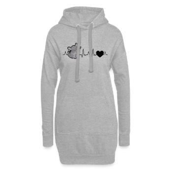 Chinchilla Herzschlag - Hoodie-Kleid - Grau meliert - Vorne