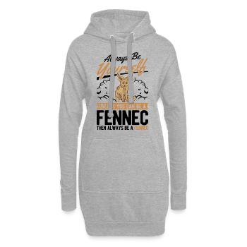 Always be yourses Fennec Wüstenfuchs Fennek - Hoodie-Kleid - Grau meliert - Vorne