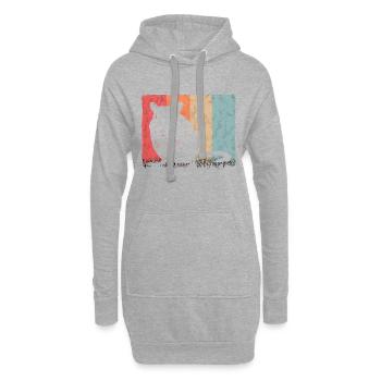 Gerbil Retro Rennratte Vintage Rennmaus - Hoodie-Kleid - Grau meliert - Vorne