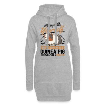 Meerschweinchen Geschenk Guinea Pig - Hoodie-Kleid - Grau meliert - Vorne