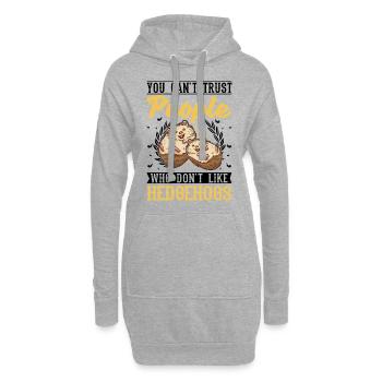 Igel Geschenk Stacheligel - Hoodie-Kleid - Grau meliert - Vorne