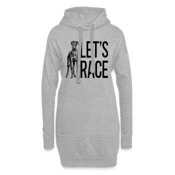 Let’s Race Greyhound Racing Rescue Greyhound Racer - Sweat-shirt à capuche long Femme - gris chiné - Devant