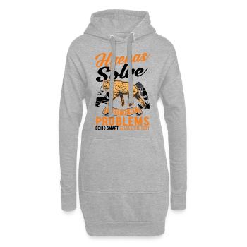 Hyène Cadeau Aardwolf Hyène - Sweat-shirt à capuche long Femme - gris chiné - Devant