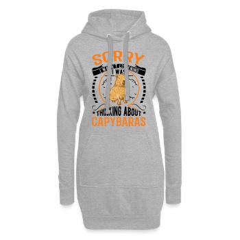 Capybara Cadeau Capibara - Sweat-shirt à capuche long Femme - gris chiné - Devant