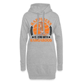 Kangourou Luck Kangourou australien - Sweat-shirt à capuche long Femme - gris chiné - Devant
