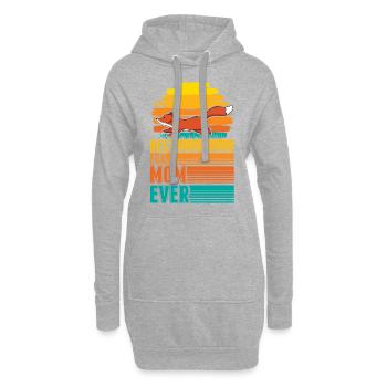 Meilleure maman renard jamais Fuchs Mama - Sweat-shirt à capuche long Femme - gris chiné - Devant