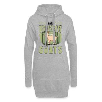 Facilement distrait par les chèvres Ziegenwirt Goat - Sweat-shirt à capuche long Femme - gris chiné - Devant