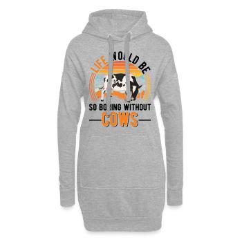 Vache Éleveur de bovins Vaches fermières - Sweat-shirt à capuche long Femme - gris chiné - Devant