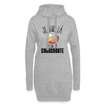 cadeau homme gourmand Choucroute Alsace Strasbourg - Sweat-shirt à capuche long Femme - gris chiné - Devant