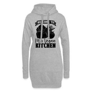 Bienvenue dans mon chef végétalien Chefs végétaliens à base de plantes - Sweat-shirt à capuche long Femme - gris chiné - Devant