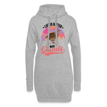 La vie est meilleure avec les éleveurs de cailles - Sweat-shirt à capuche long Femme - gris chiné - Devant