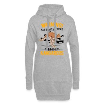 Kangourou Australie Kangourou australien - Sweat-shirt à capuche long Femme - gris chiné - Devant