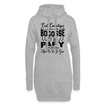 c'est compliqué d'être un Bogosse et un Papy. - Sweat-shirt à capuche long Femme - gris chiné - Devant