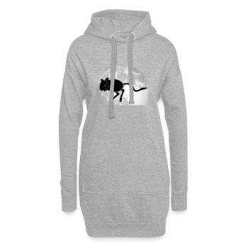 Gerbil Mond Rennratte Rennmaus - Hoodie-Kleid - Grau meliert - Vorne