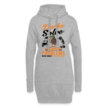 Duck Gift Duck Duck Breeder - Sweat-shirt à capuche long Femme - gris chiné - Devant