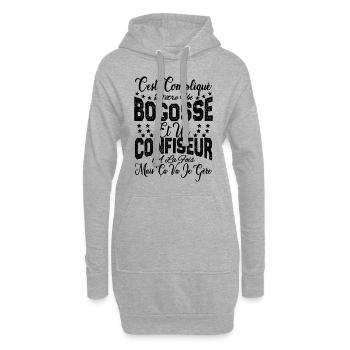 c'est compliqué d'être un Bogosse et un Confiseur. - Sweat-shirt à capuche long Femme - gris chiné - Devant