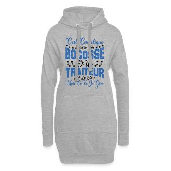 c'est compliqué d'être un Bogosse et un Traiteur. - Sweat-shirt à capuche long Femme - gris chiné - Devant