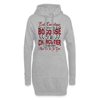c'est compliqué d'être un Bogosse et un Charcutier - Sweat-shirt à capuche long Femme - gris chiné - Devant