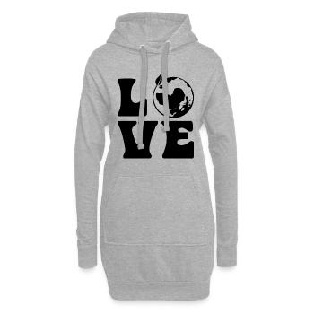 Love Planet Earth Nature Lovers Conservationists - Hoodie-Kleid - Grau meliert - Vorne