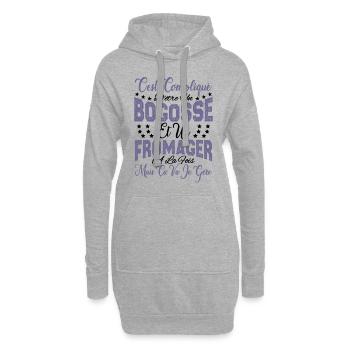 c'est compliqué d'être un Bogosse et un Fromager. - Sweat-shirt à capuche long Femme - gris chiné - Devant