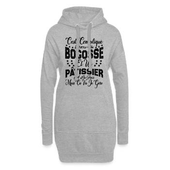 c'est compliqué d'être un Bogosse et un Pâtissier. - Sweat-shirt à capuche long Femme - gris chiné - Devant