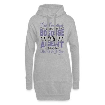 c'est compliqué d'être un Bogosse et un Agent. - Sweat-shirt à capuche long Femme - gris chiné - Devant
