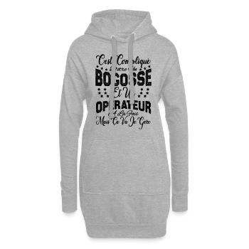 c'est compliqué d'être un Bogosse et un Opérateur. - Sweat-shirt à capuche long Femme - gris chiné - Devant