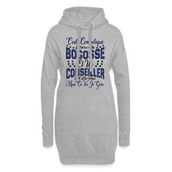 c'est compliqué d'être un Bogosse et un Conseiller - Sweat-shirt à capuche long Femme - gris chiné - Devant