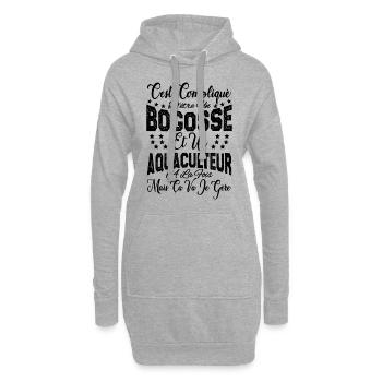 c'est compliqué être un Bogosse et un Aquaculteur. - Sweat-shirt à capuche long Femme - gris chiné - Devant