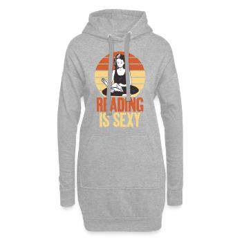 Lesen Ist Sexy Motivationstext Für Bücherwurm Von - Hoodie-Kleid - Grau meliert - Vorne