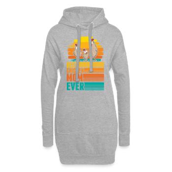 Meilleure maman poulet de tous les temps Hühner Mama - Sweat-shirt à capuche long Femme - gris chiné - Devant