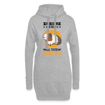 Cochon d’Inde Cadeau Cochon d’Inde - Sweat-shirt à capuche long Femme - gris chiné - Devant