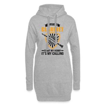 Clarinettes Hobby Clarinettiste Clarinettiste - Sweat-shirt à capuche long Femme - gris chiné - Devant