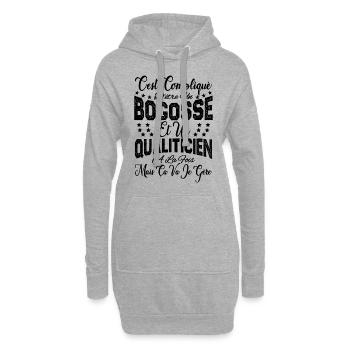 c'est compliqué être un Bogosse et un Qualiticien. - Sweat-shirt à capuche long Femme - gris chiné - Devant
