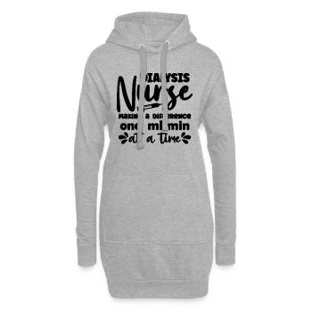 Technicienne en dialyse Hôpital d’infirmières en dialyse - Sweat-shirt à capuche long Femme - gris chiné - Devant