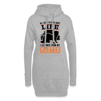 Marder Geschenk Nerz Dachs Baummarder - Hoodie-Kleid - Grau meliert - Vorne