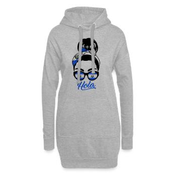El Salvador Frau - Hoodie-Kleid - Grau meliert - Vorne