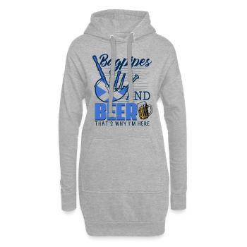 Cornemuse et bière Écosse - Sweat-shirt à capuche long Femme - gris chiné - Devant