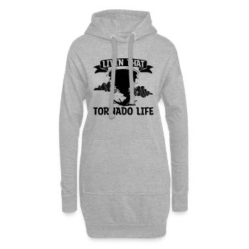 Living That Tornado Life Hurricane Tornado Chaser - Hoodie Dress - heather grey - Front