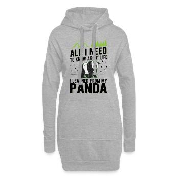 Panda Geschenk Bambus Pandabär - Hoodie-Kleid - Grau meliert - Vorne