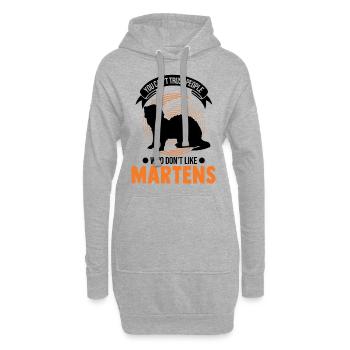 Marder Geschenk Nerz Dachs Baummarder - Hoodie-Kleid - Grau meliert - Vorne