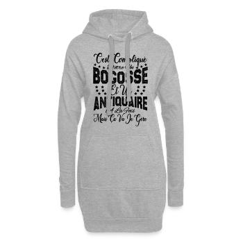 c'est compliqué d'être un Bogosse et un Antiquaire - Sweat-shirt à capuche long Femme - gris chiné - Devant