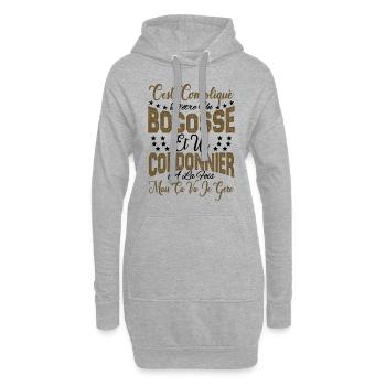 c'est compliqué d'être un Bogosse et un Cordonnier - Sweat-shirt à capuche long Femme - gris chiné - Devant